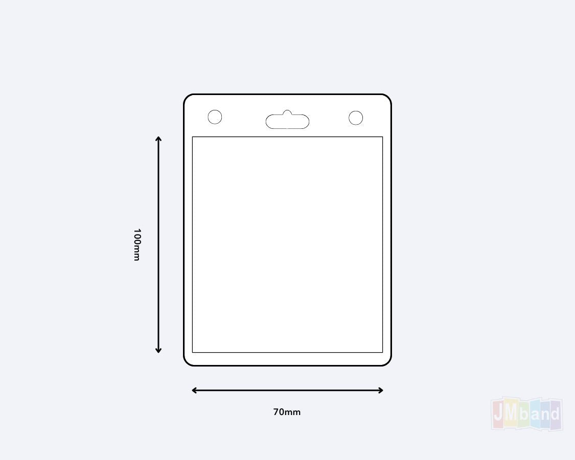 Et foto av Gjennomsiktige Kortholdere fra JM Band®. Kjøp Tilbehør i 100 X 70 Liggende her.