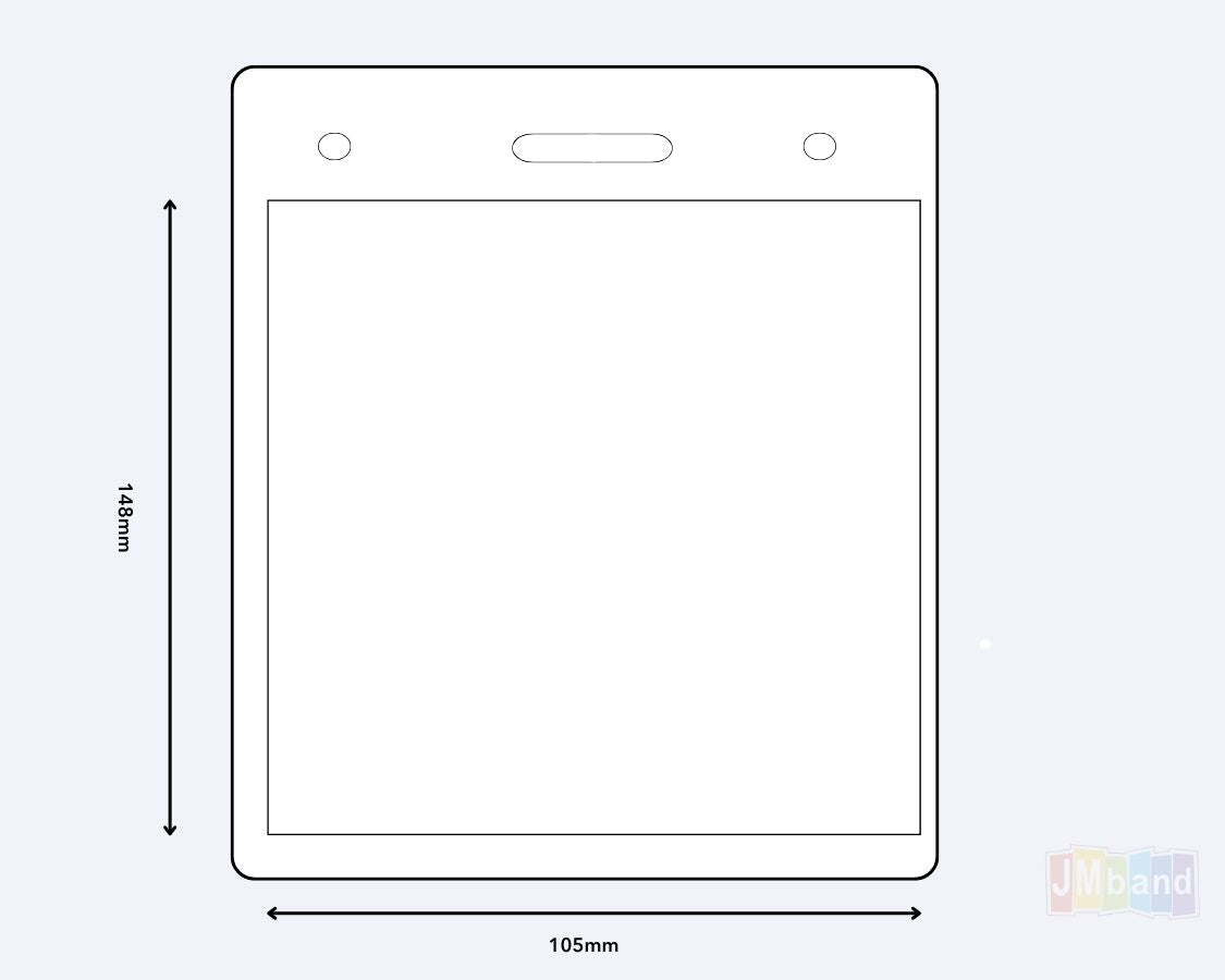 Et foto av Gjennomsiktige Kortholdere fra JM Band®. Kjøp Tilbehør i 105 X 148 (A6) Stående her.