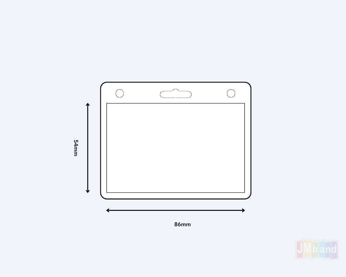 Et foto av Gjennomsiktige Kortholdere fra JM Band®. Kjøp Tilbehør i 54 X 86 Stående her.