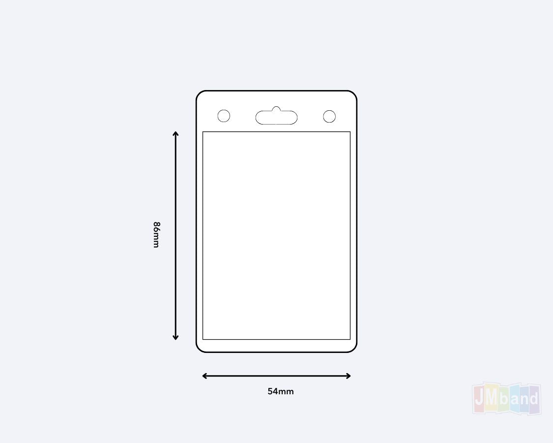 Et foto av Gjennomsiktige Kortholdere fra JM Band®. Kjøp Tilbehør i 86 X 54 Liggende her.
