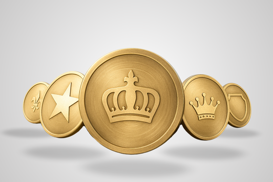 Poletter metall preget På lager