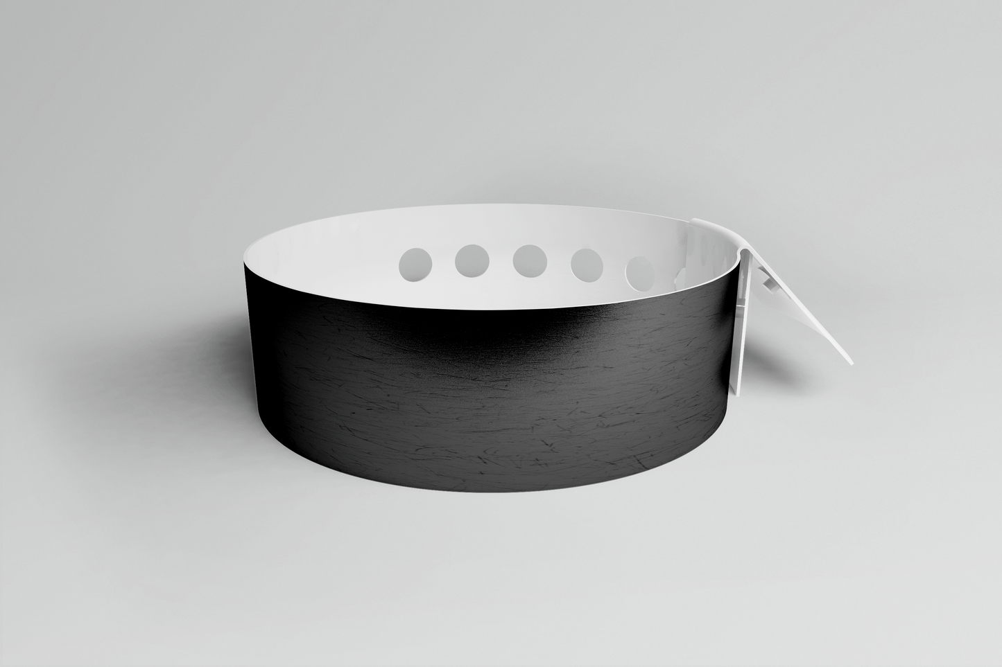 Et Plastarmbånd L farger På lager armbånd laget av PVC med hull i midten, designet for gjenvinningsformål, produsert av JM Band NO.