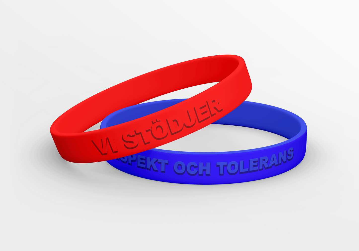 Et par Pregede Silikon Armbånd - Hevet Tekst med ordene "great oc toller" påtrykt, produsert av JM Band®.