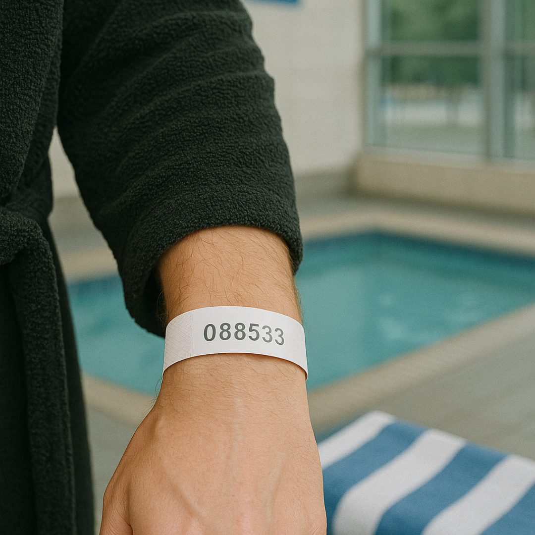 Et foto av Startnumre Armbånd fra JM Band®. Kjøp Papirarmbånd i nummeret rækkefølge her.