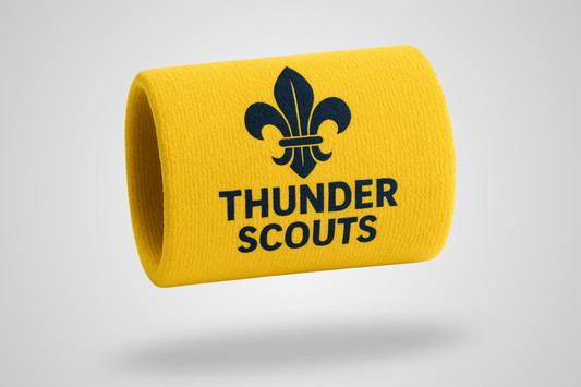 Et foto av Svettearmbånd brodert fra JM Band®. Kjøp Stoffarmbånd i Størrelse: 80 X 100 mm. her.