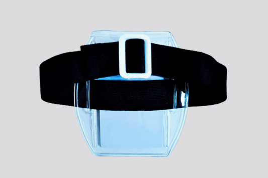 Et Armlomme-belte med JM Band® svart spenne, perfekt for profesjonell bruk og praktisk utformet som et kredittkort-tilbehør.