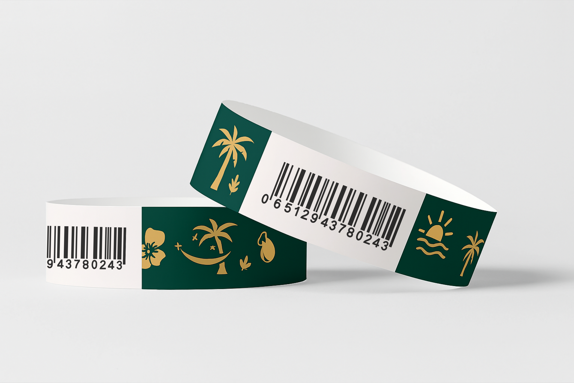 Et bilde av tilpassede termiske armbånd med strekkode