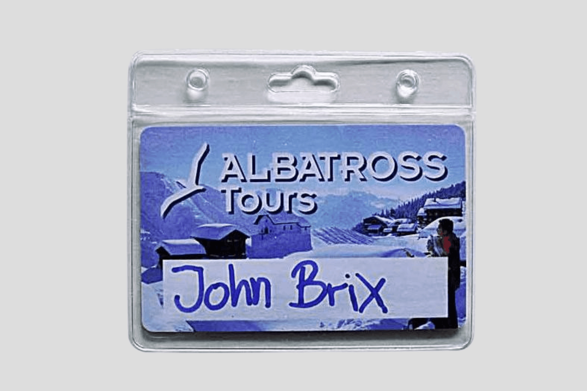 Albertross tours Kartlomme gjennomsiktig PVC id-merke med JM Band® plastlommer.