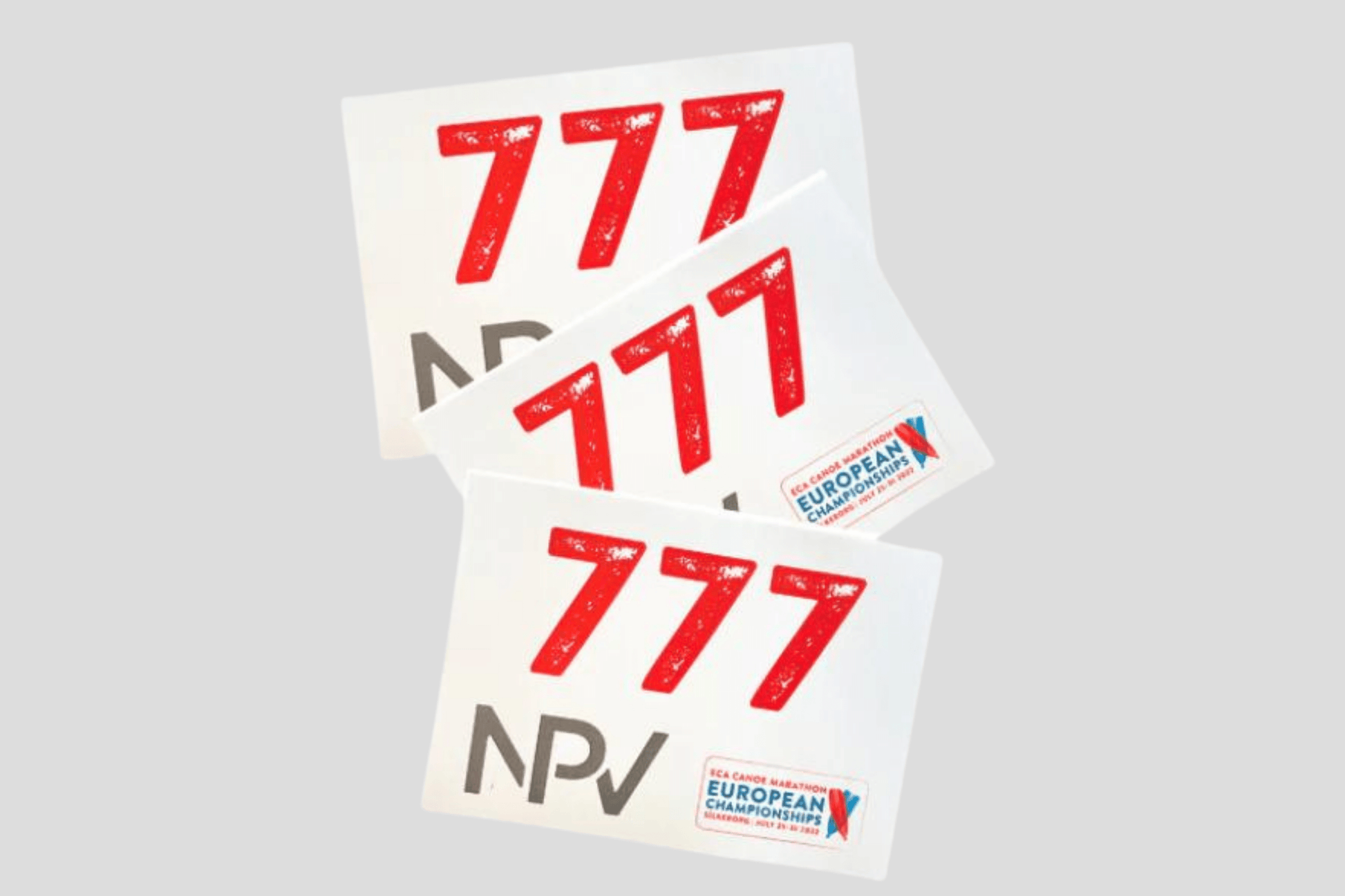 Et foto av Startnumre med trykk fra JM Band®. Kjøp Startnummer i dårlig tid, men likevel få det i tide her.