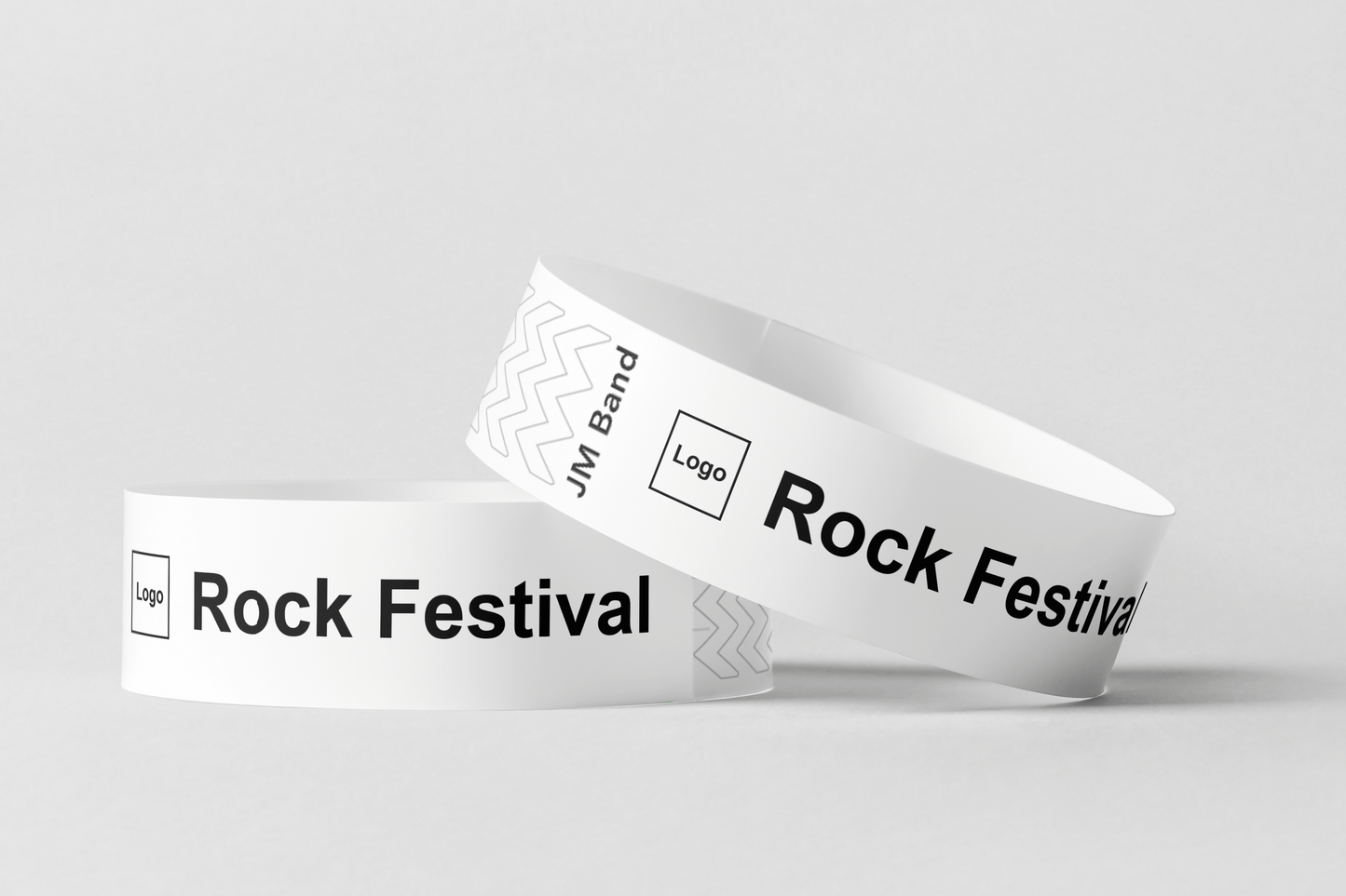 To Papirarmbånd med trykk Design selv armbånd fra JM Band® med ordet rockefestival på. farger: Rød
Blå
Mørk Blå
Gul
Gull
Oransje
Lilla
Rosa
Hvit
Grå
Lavendel
Mørk brun
Rød
Grønn
Gul
Blå
Svart