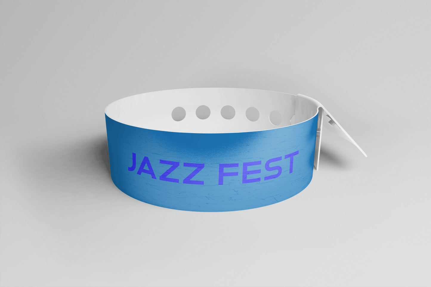 Et Plastarmbånd L-print Design selv fra JM Band® med ordet jazzfest på.