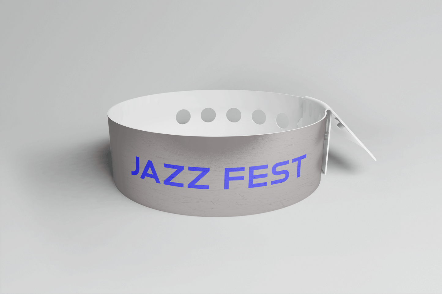Et Plastarmbånd L-print Design selv armbånd med ordet jazzfest på fra JM Band®.