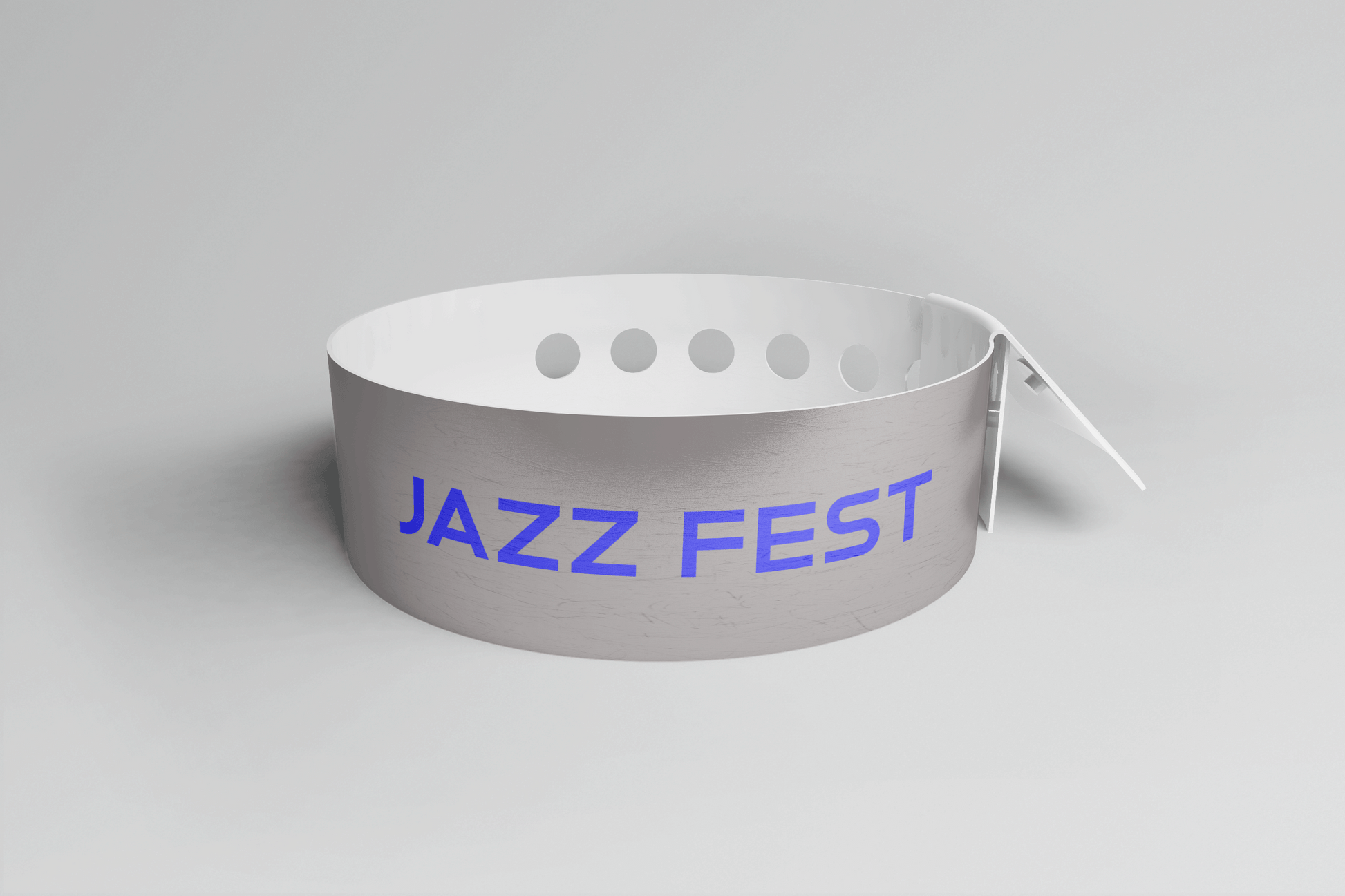 Et Plastarmbånd L-print Design selv armbånd med ordet jazzfest på fra JM Band®.