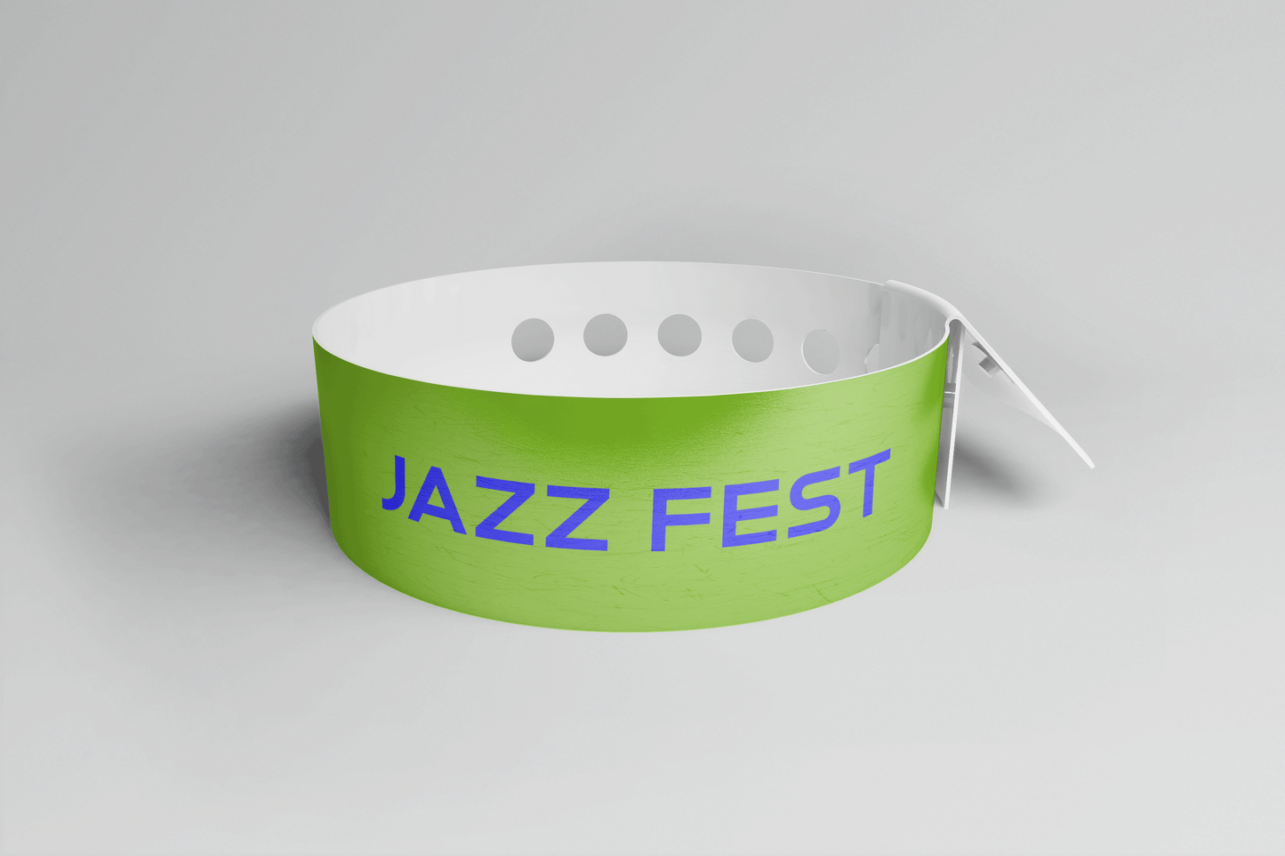 Et Plastarmbånd L-print Design selv armbånd med ordet jazzfest på fra JM Band®.