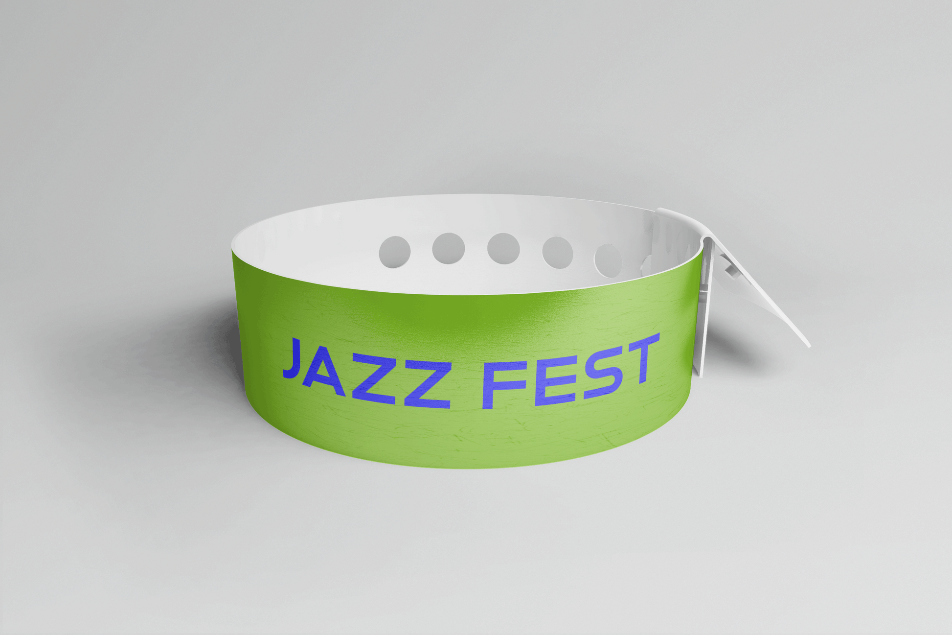 Et Plastarmbånd L-print Design selv armbånd med ordet jazzfest på fra JM Band®.