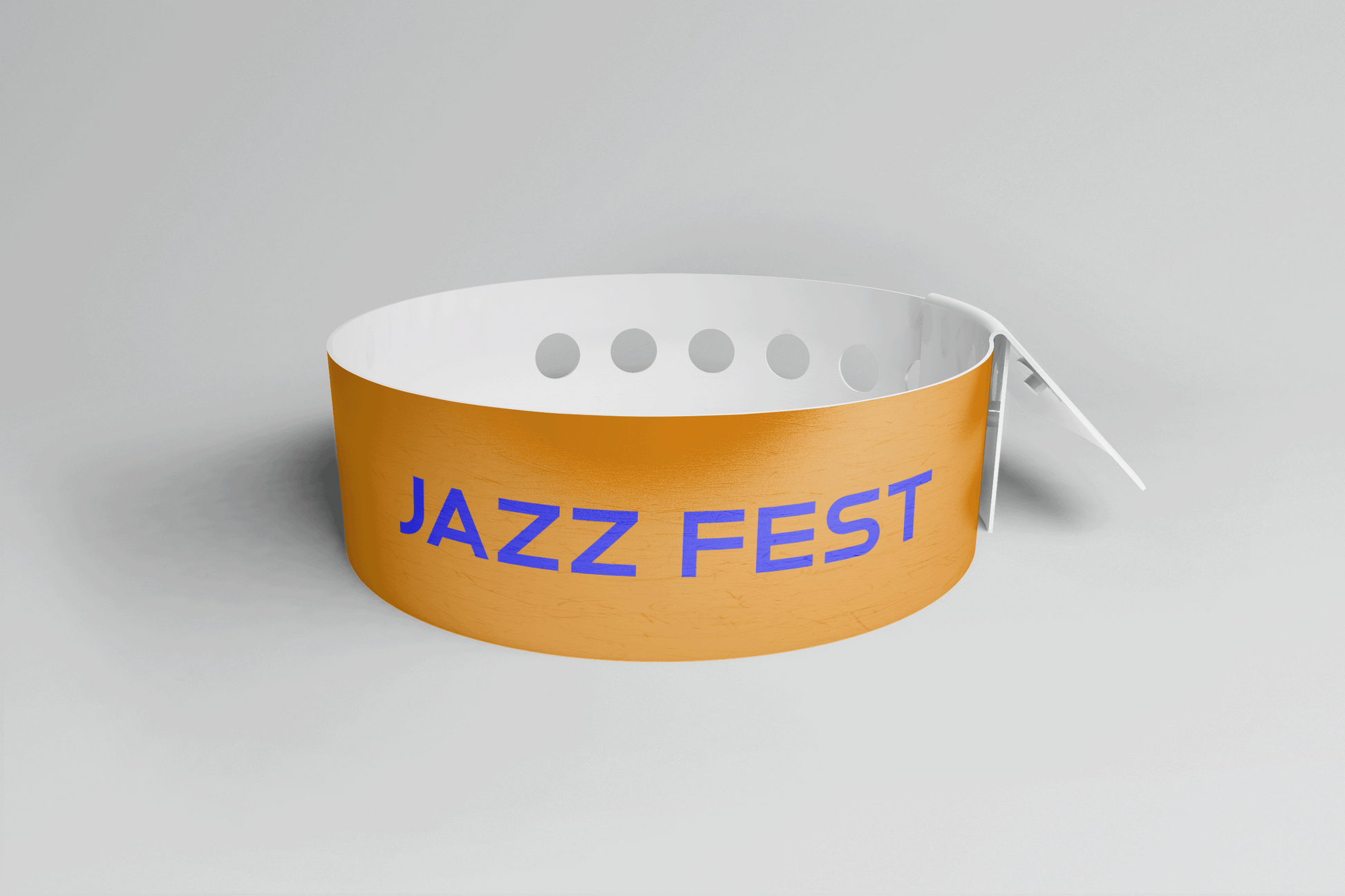 Et Plastarmbånd L-print Design selv fra JM Band® med ordet jazzfest på.