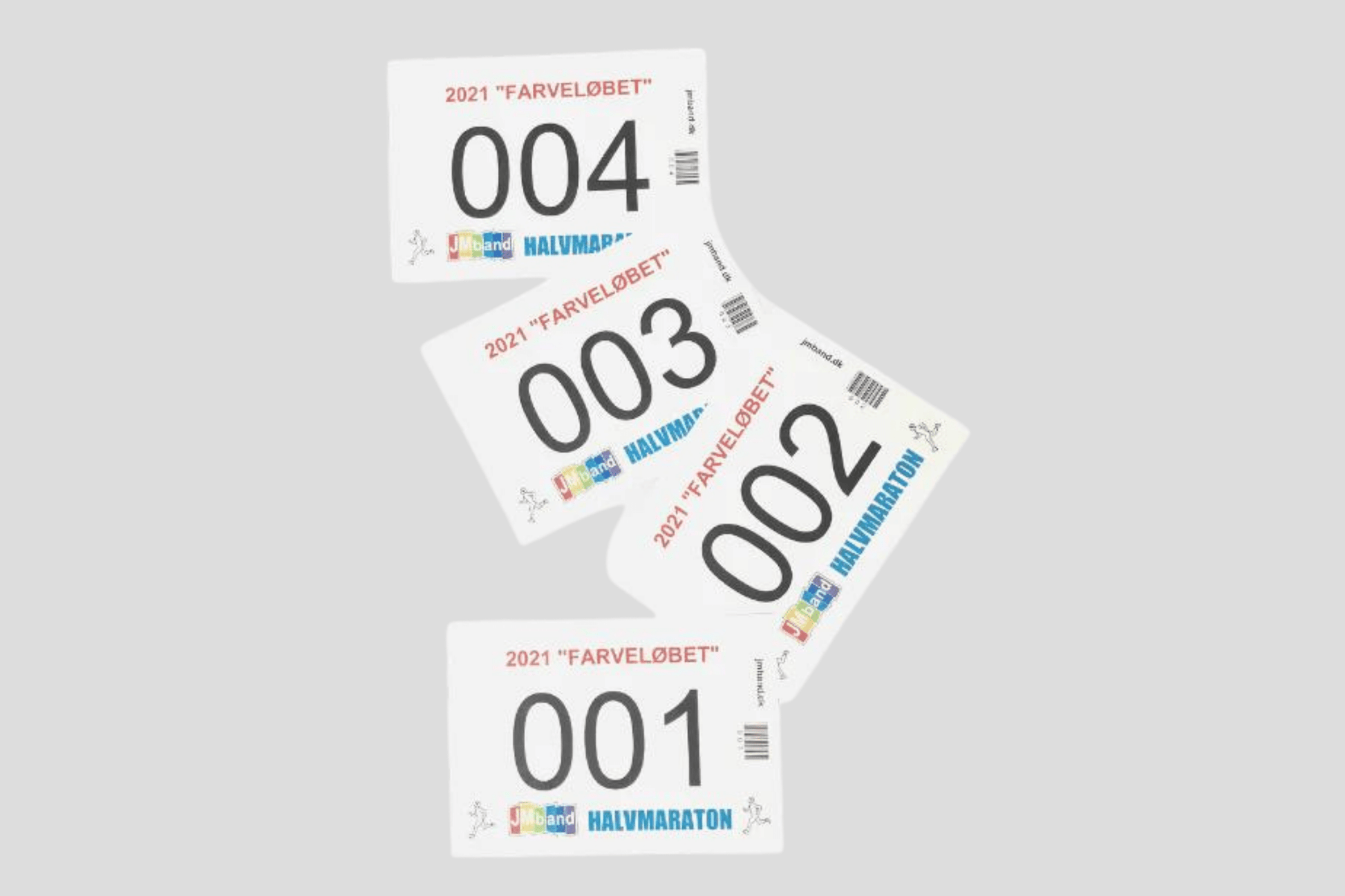 Bib Numbers with Print Race number JM Band UK