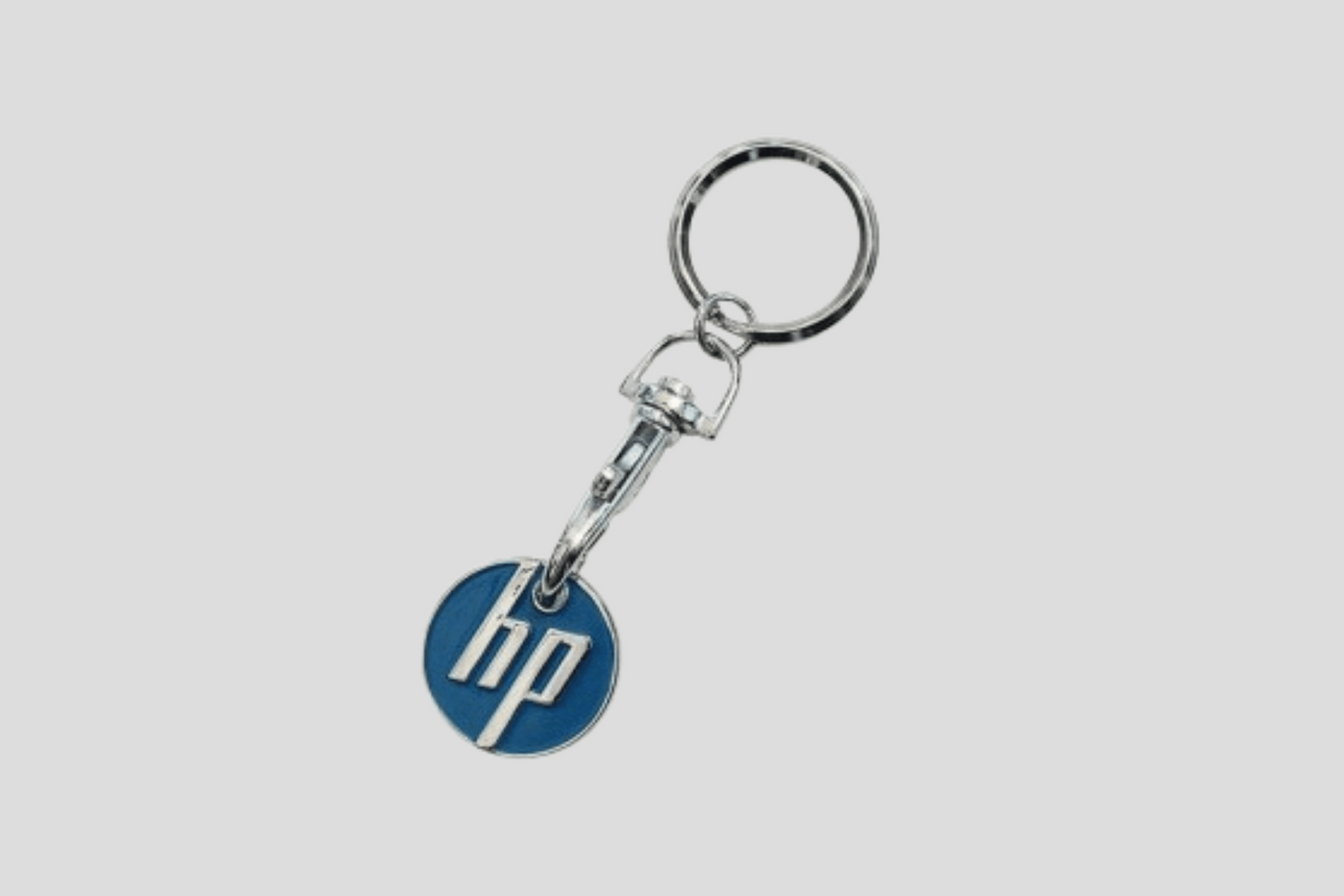 En nøkkelring med JM Band®-logoen på og Poletter metall Handlevognmynt Via e-post.