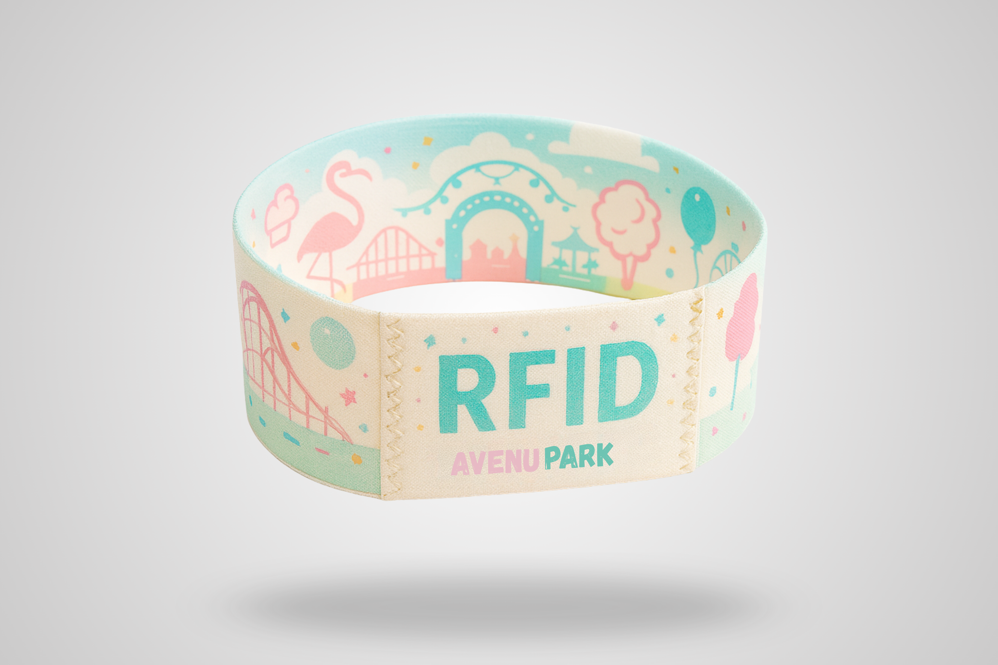 Et foto av Elastisk Armbånd Fargetrykk fra JM Band®. Kjøp Stoffarmbånd i 145 mm her.