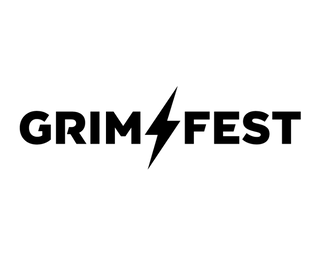 Grim fest-logo med lyn på grønn bakgrunn.