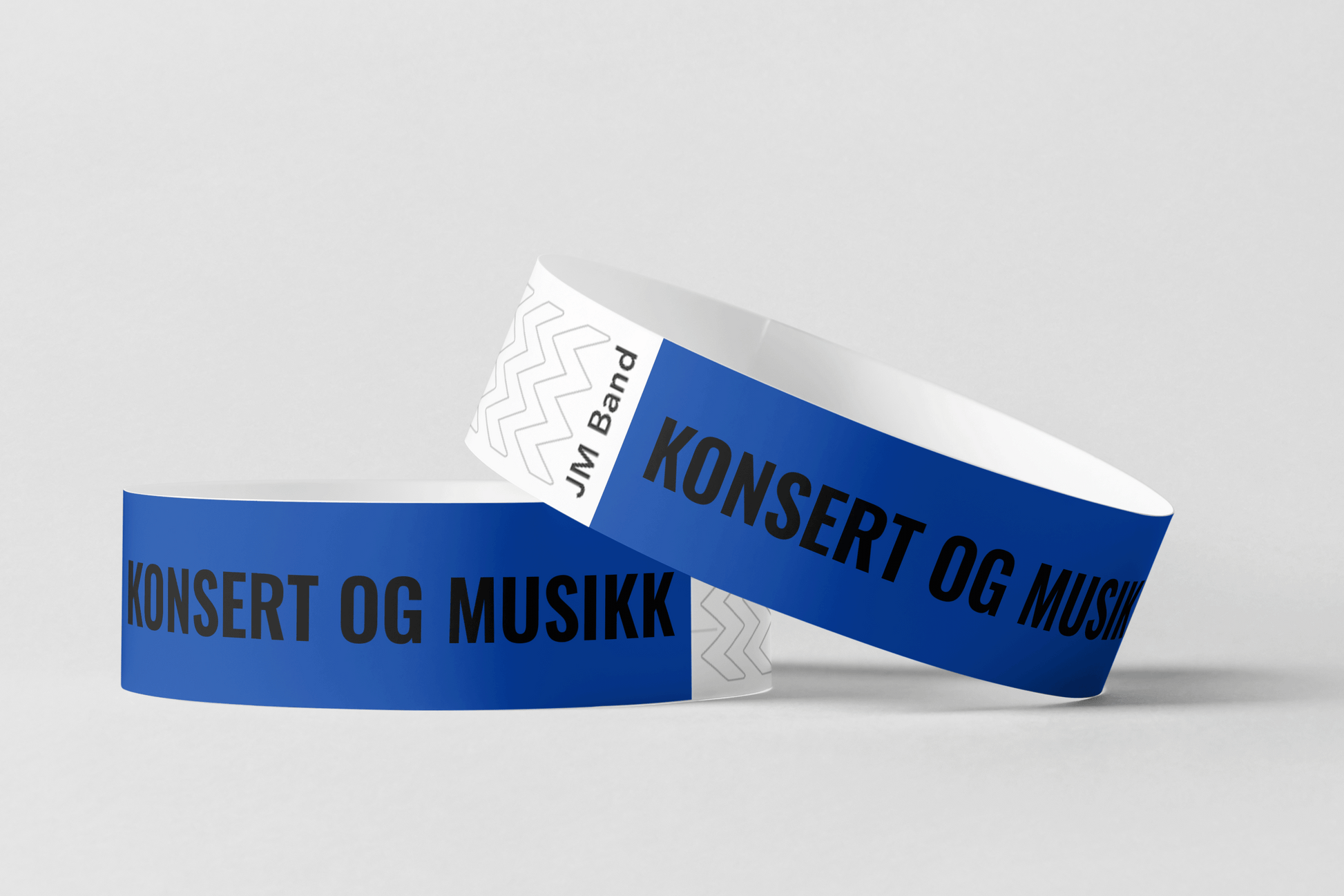 To festival Papirarmbånd med trykk Via e-post armbånd uten trykk, laget av papirarmbåndsmateriale, med ordene konsert og musikalsk musikk, av JM Band NO.