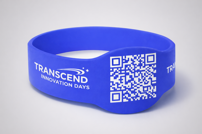 Et foto av Silikon Armbånd med QR-Kode fra JM Band®. Kjøp Silikonarmbånd i 202 mm (Standard) her.