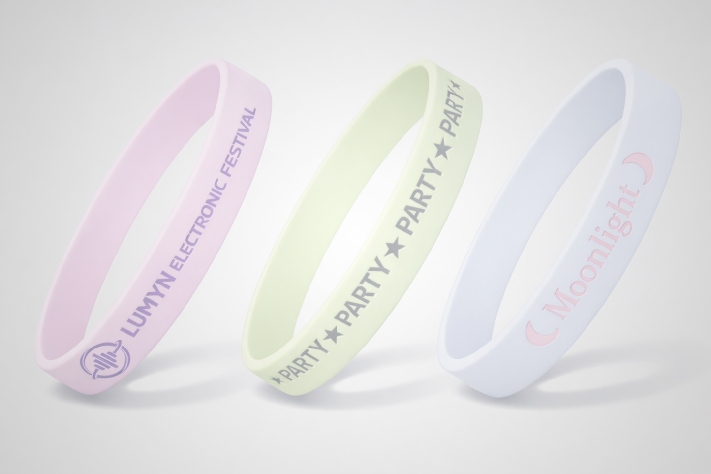Lysende silikonarmbånd fra JM Band® med ditt eget design