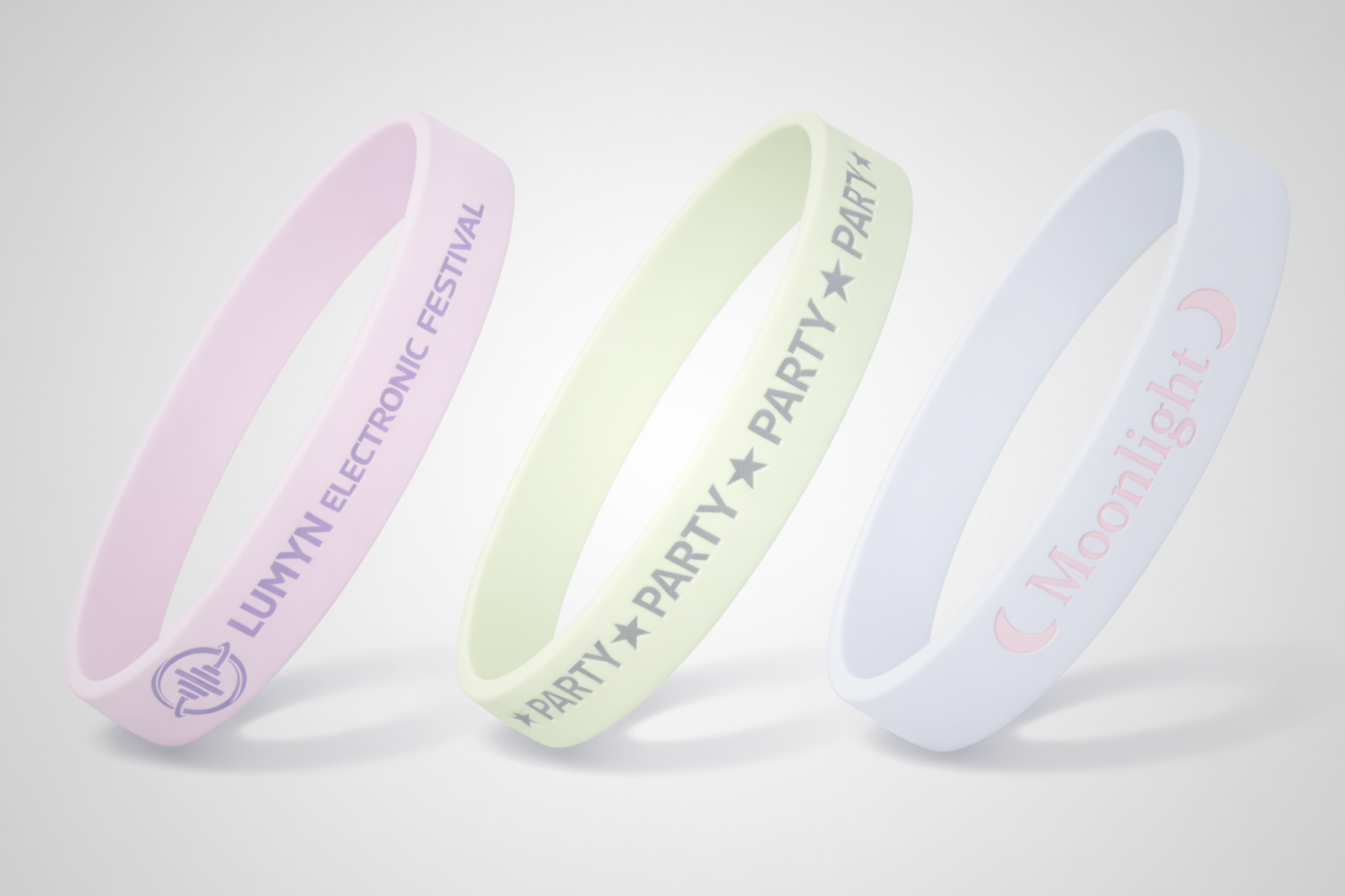 Lysende silikonarmbånd fra JM Band® med ditt eget design