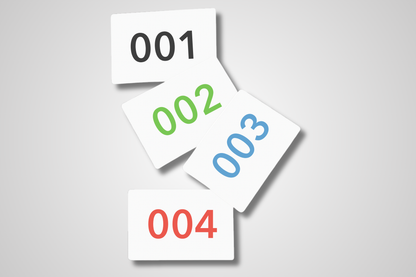 Et foto av Startnumre farger på lager fra JM Band®. Kjøp Startnummer i Rød her.