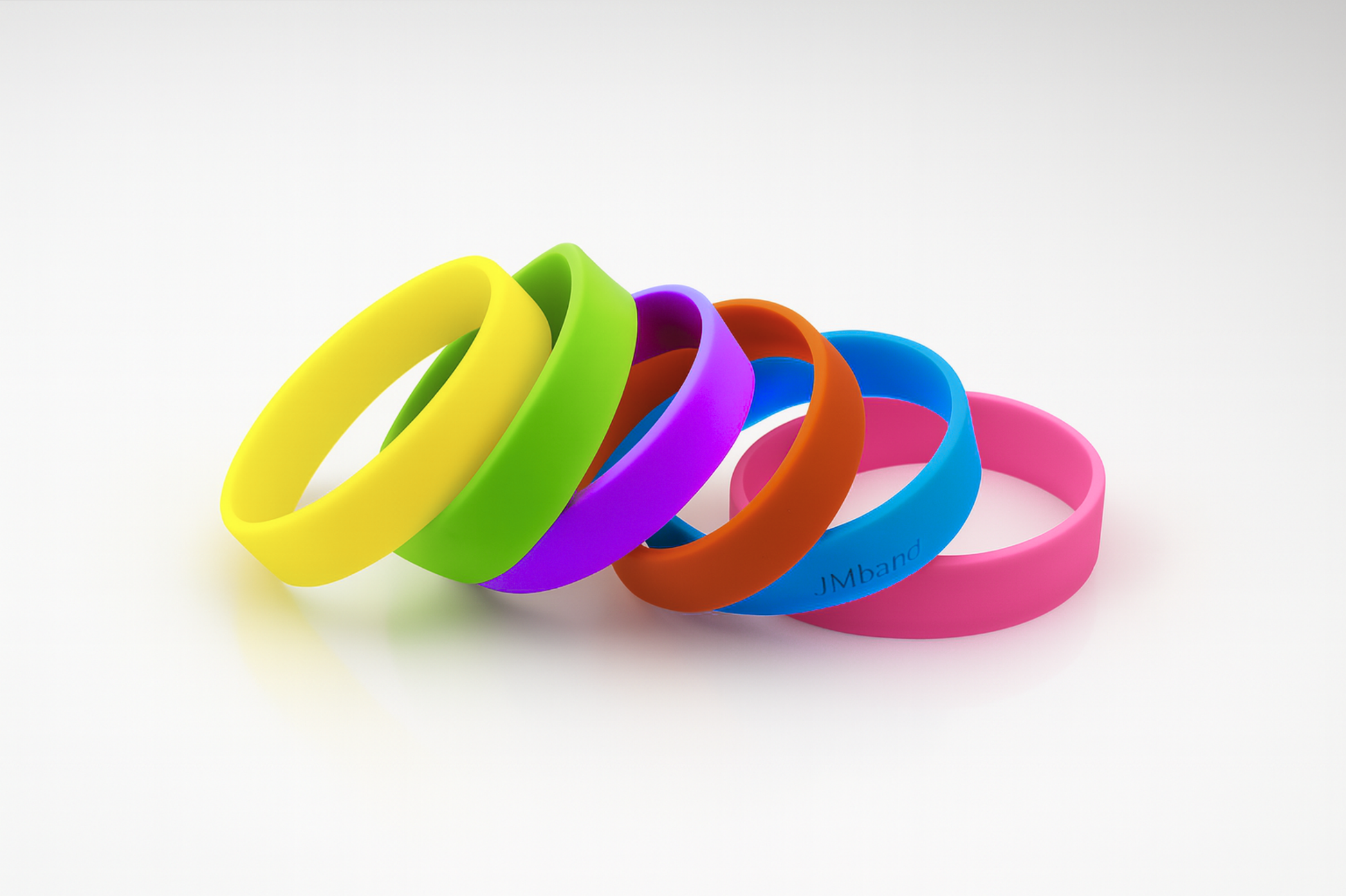 Fargede silikonarmbånd til barn uten trykk fra JM Band®