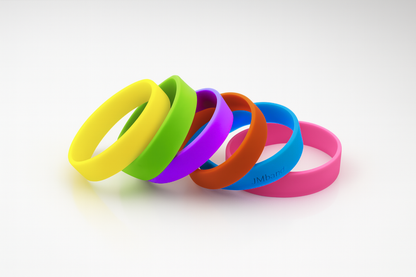 Fargede silikonarmbånd til barn uten trykk fra JM Band®
