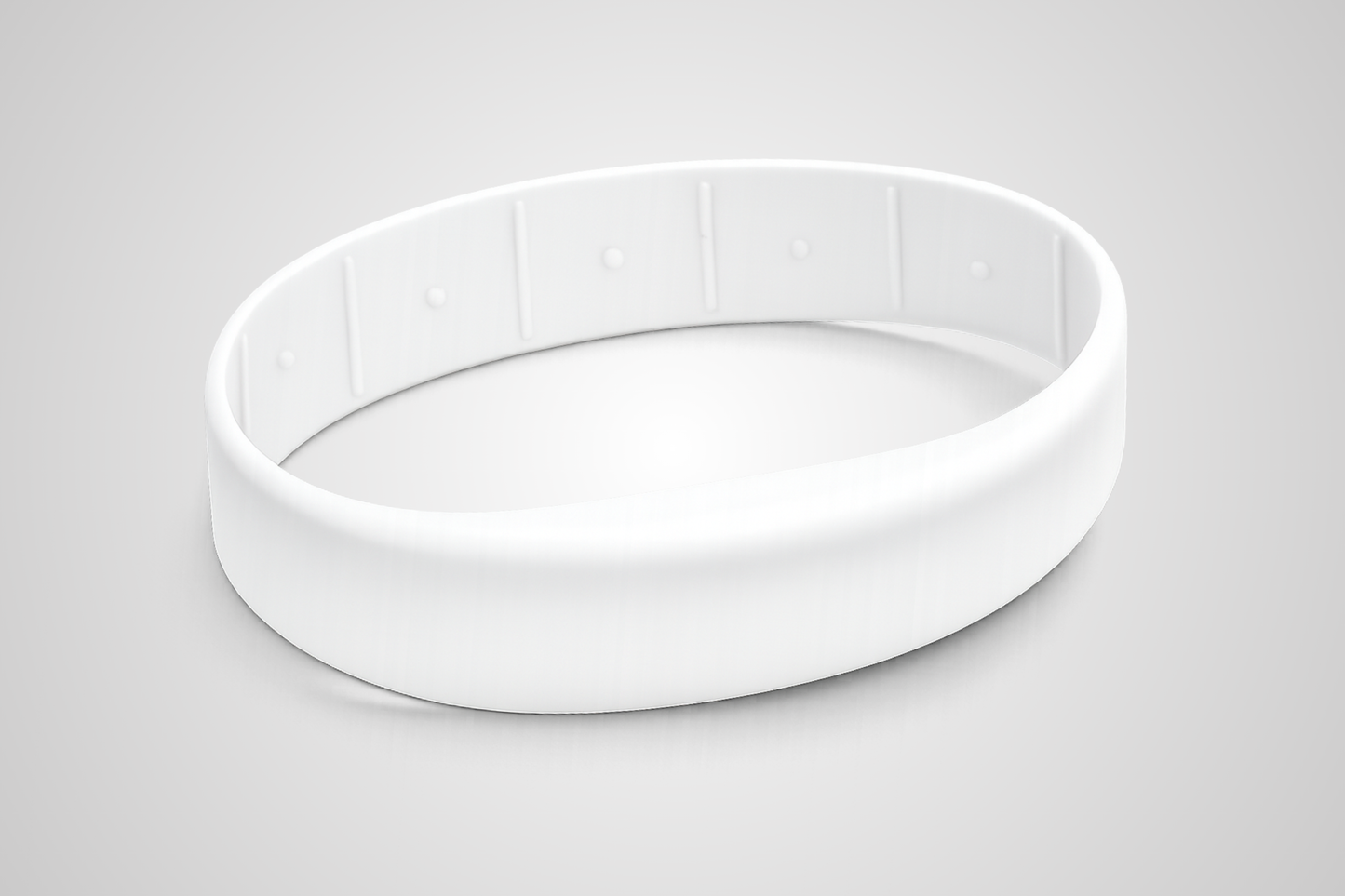 Hvitt silikonarmbånd fra JM Band® med trykk og RFID