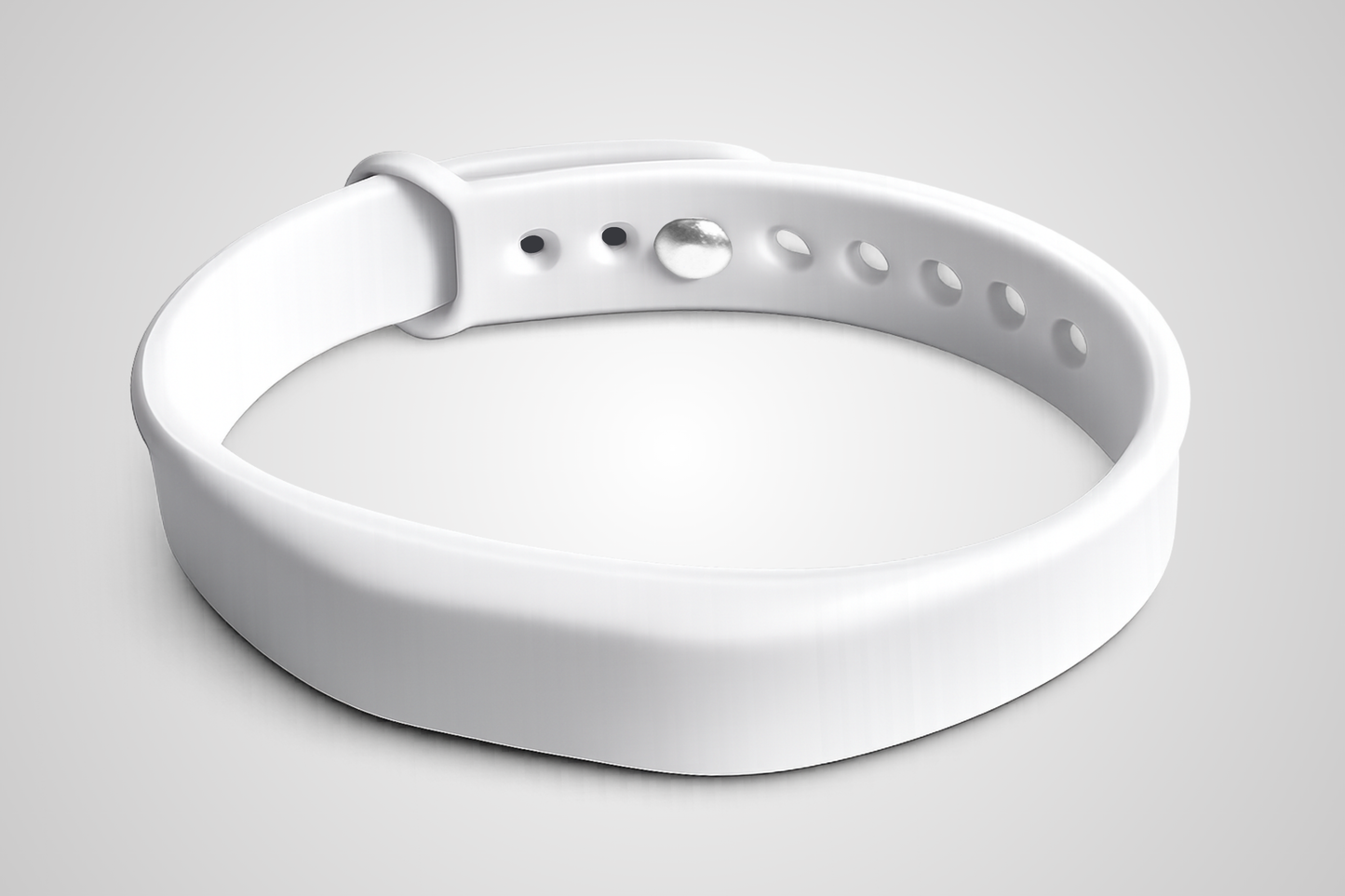 Hvitt silikonarmbånd med NFC og reim for justering av størrelse - JM Band®