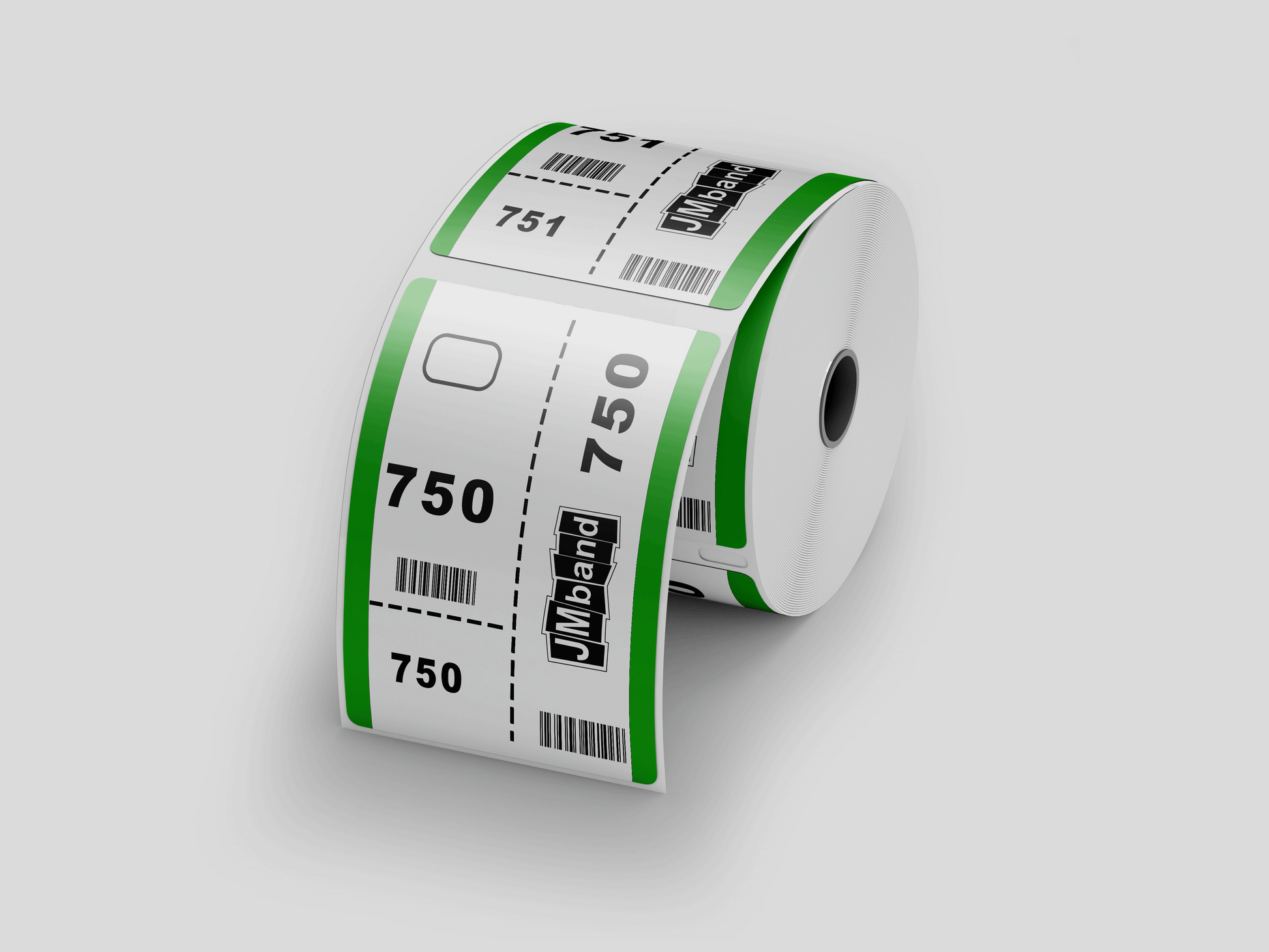 Et foto av 3-delt Garderobebilletter med Trykk fra JM Band®. Kjøp Billetter i Hvit her.