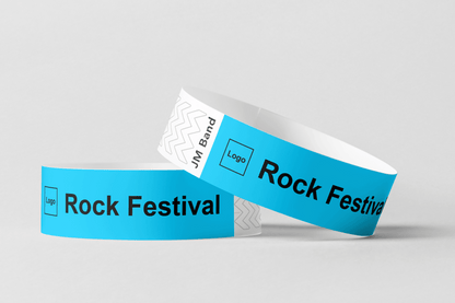 To Papirarmbånd med trykk Design selv av JM Band® med ordet festivalarmbånd på. farger: Rød
Blå
Mørk Blå
Gul
Gull
Oransje
Lilla
Rosa
Hvit
Grå
Lavendel
Mørk brun
Rød
Grønn
Gul
Blå
Svart